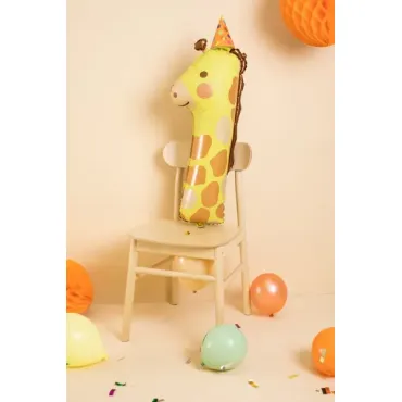 Ballon Mylar  - Chiffre "1" - Girafe
