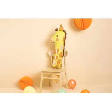 Ballon Mylar  - Chiffre "1" - Girafe