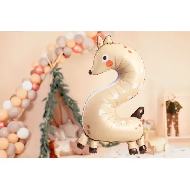 Ballon Mylar - Chiffre "2" - Chevreuil