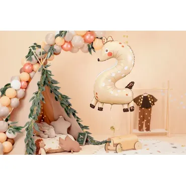 Ballon Mylar - Chiffre "2" - Chevreuil