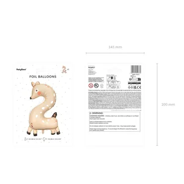 Ballon Mylar - Chiffre "2" - Chevreuil