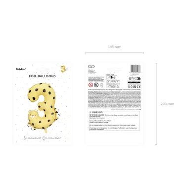 Ballon Mylar - Chiffre "3" - Guépard