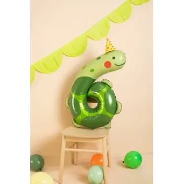 Ballon Mylar - Chiffre "6" - Tortue