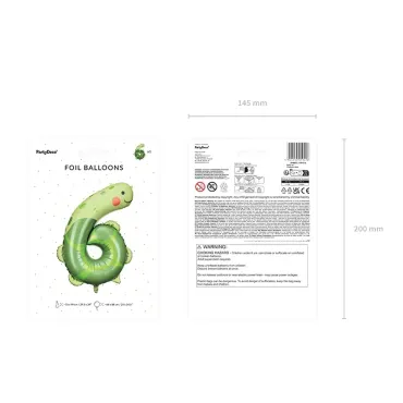 Ballon Mylar - Chiffre "6" - Tortue