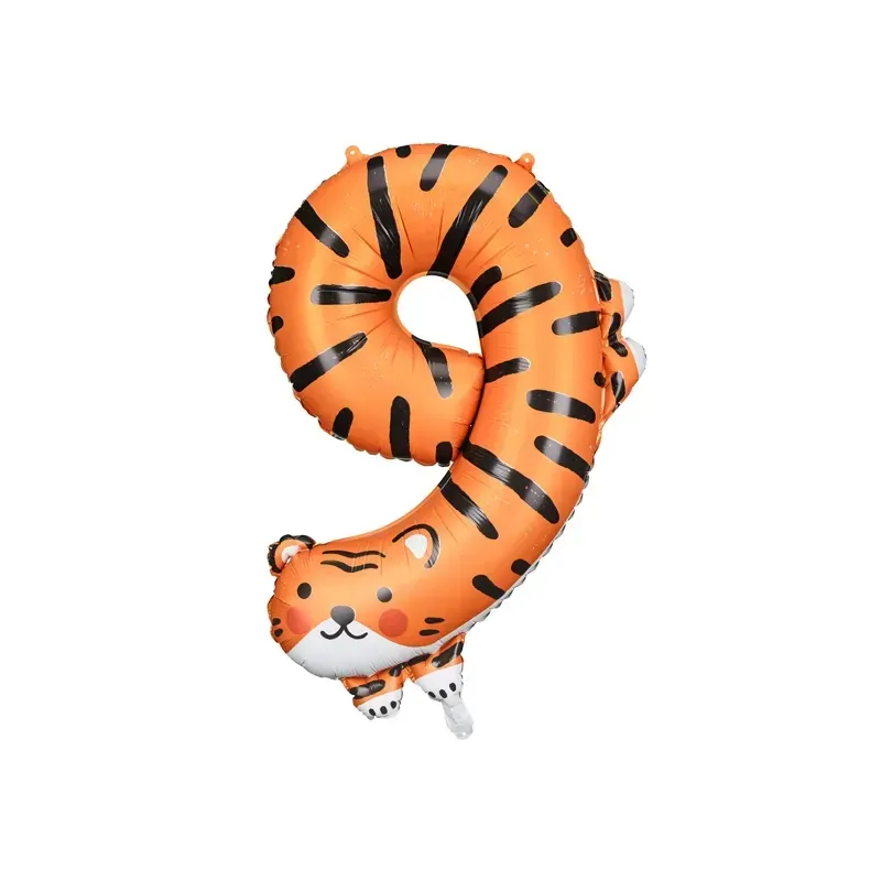 Ballon Mylar Chiffre "9" - Tigre