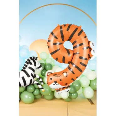Ballon Mylar Chiffre "9" - Tigre