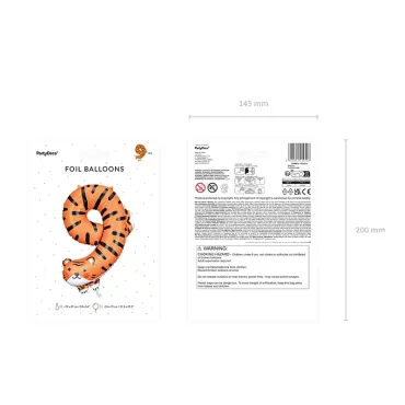 Ballon Mylar Chiffre "9" - Tigre