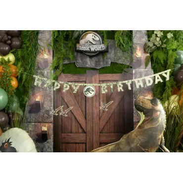 Bannière Happy Birthday - Jurassic World - 45x165 cm