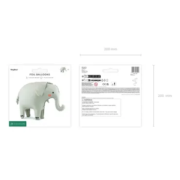 Ballon aluminium - Debout Éléphant - 91x61 cm