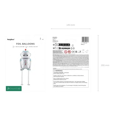 Ballon aluminium - Robot - 37x80 cm