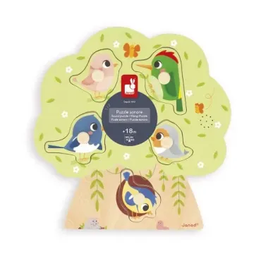 Puzzle Sonore Oiseau 5 pièces