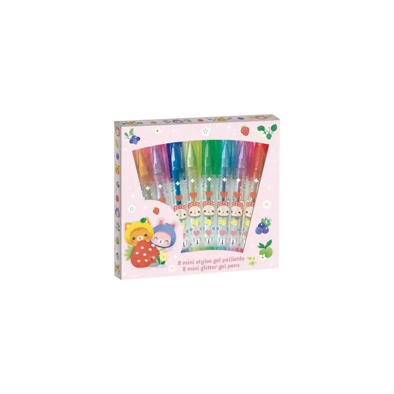 Minis stylos gel pailletés x 8