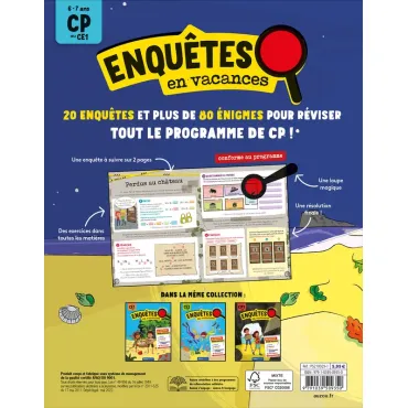 Enquêtes en vacances - Du CP au CE1 - 2026