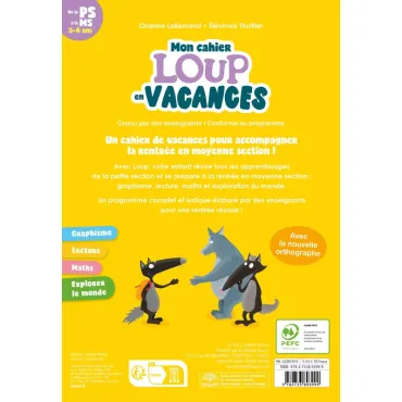 Mon cahier loup en vacances - De la PS à la MS - 2026