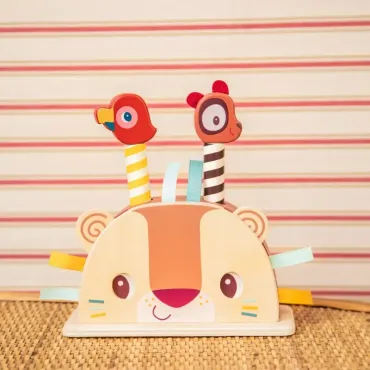 Jouet pop-up en bois Jack le lion