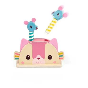 Jouet pop-up en bois Jeanne le chat