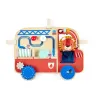 Panneau d'activités en bois Camion de pompiers