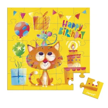 Carte anniversaire Puzzle Chat