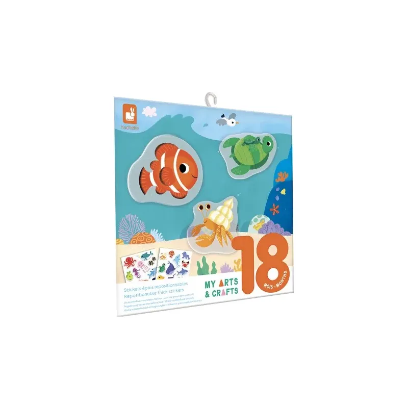 Coffret Créatif Stickers Epais Repositionnables La Mer - 18 mois