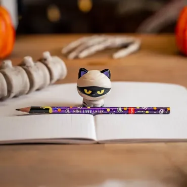 Crayon avec Anti-stress Halloween Mummy Cat « Nine Lives Later »