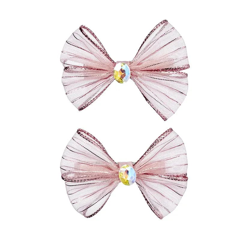 Pince à cheveux Cecile - Nœud rose