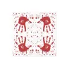 Serviettes Main ensanglantée, 33x33 cm, blanc et rouge