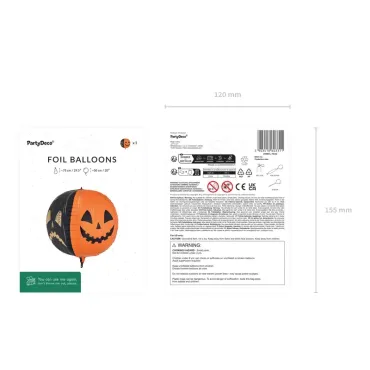 Ballon en aluminium Citrouilles effrayantes, 50 cm