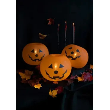 Ballons lumineux Citrouilles, 25cm