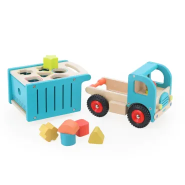 Camion de tri d’éveil en bois – Boîte à formes