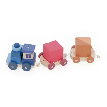 Train de cubes d’éveil multicolore en bois – Apprentissage des chiffres