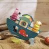 Arche d’éveil bateau en bois – Animaux à encastrer et à empiler