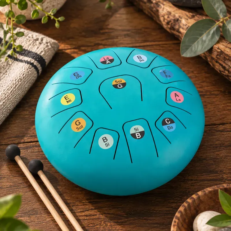 Tongue drum 8" (20 cm) en métal – 11 notes