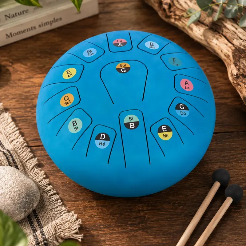 Tongue drum 10" (25 cm) en métal – 13 notes