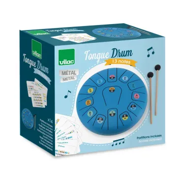 Tongue drum 10" (25 cm) en métal – 13 notes