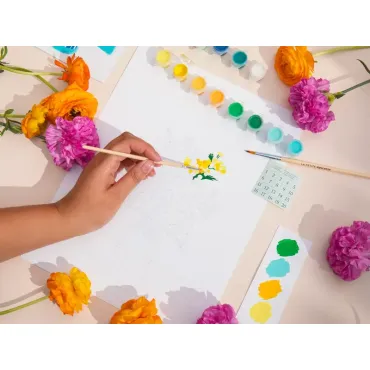Coffret peinture au numéro - Petit Pinceau - Mimosa