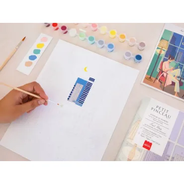 Coffret peinture au numéro - Petit Pinceau - Nuit Bleue